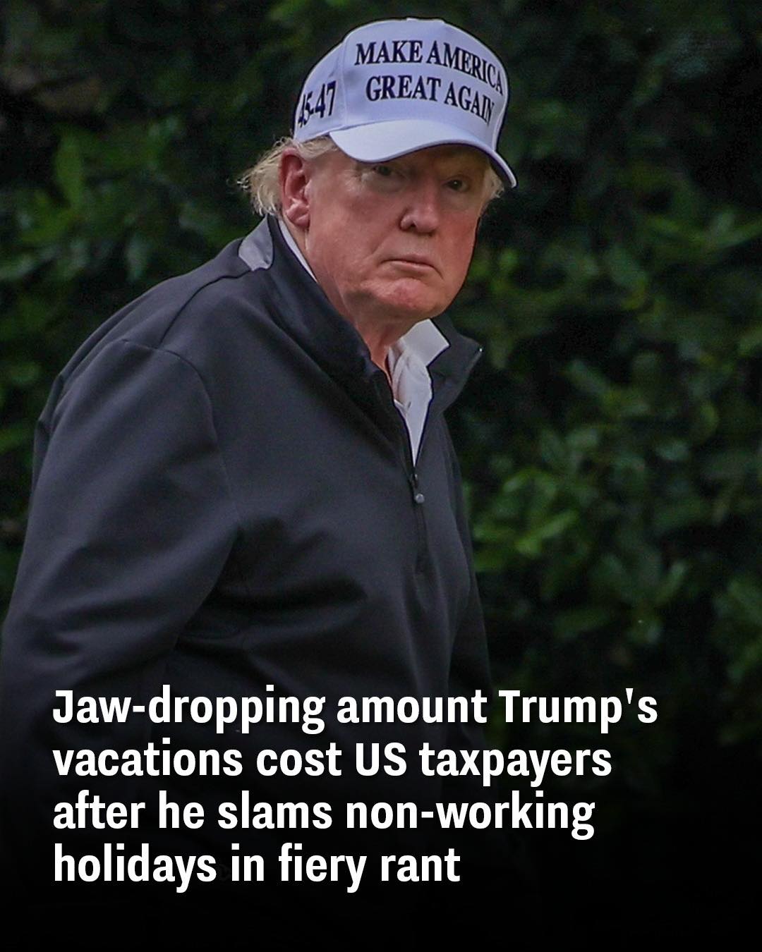 Eye-watering total of Trump’s getaways paid by taxpayers following his angry attack on vacation days