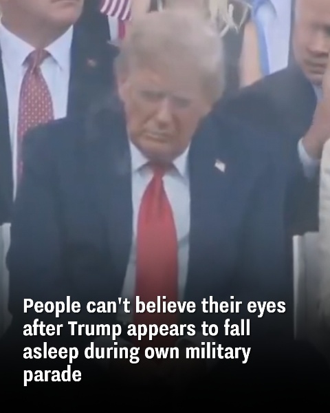 Spectators were amazed when Trump seemed to snooze through his own military event