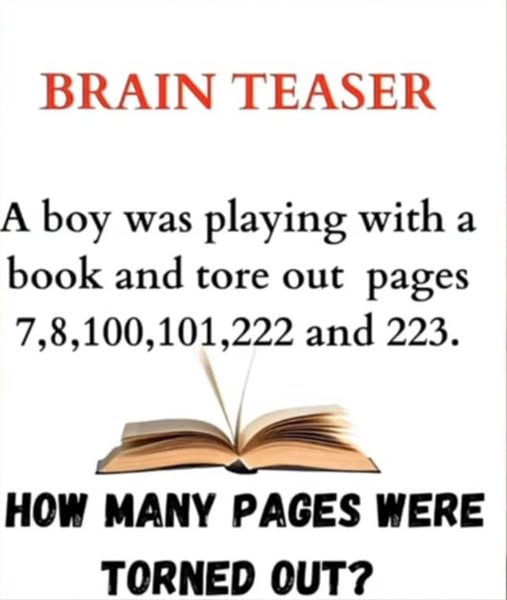 Riddle: How Many Pages Are Torn Out?