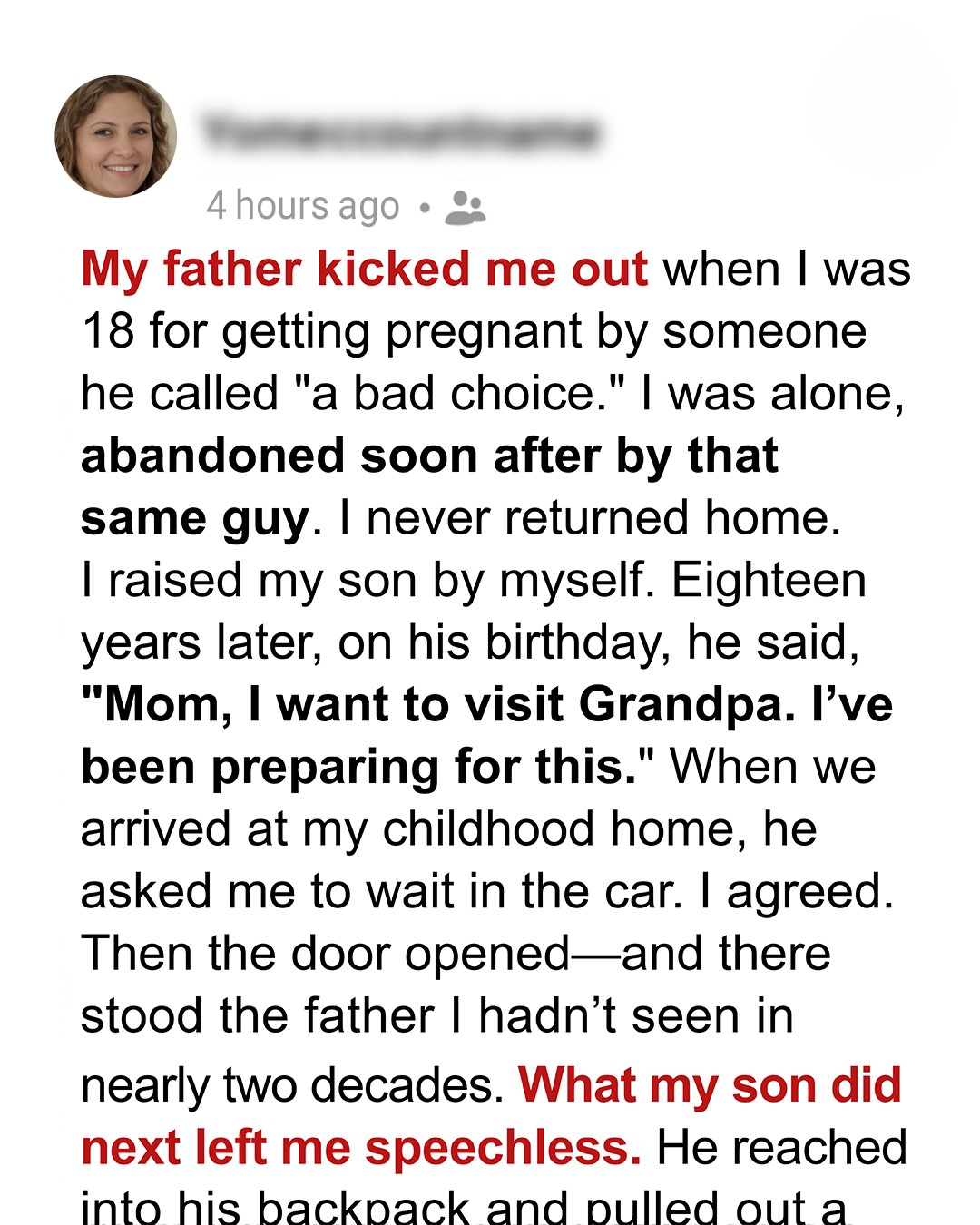 My Dad Kicked Me Out When He Found Out I Was Pregnant, 18 Years Later, My Son Paid Him a Visit!