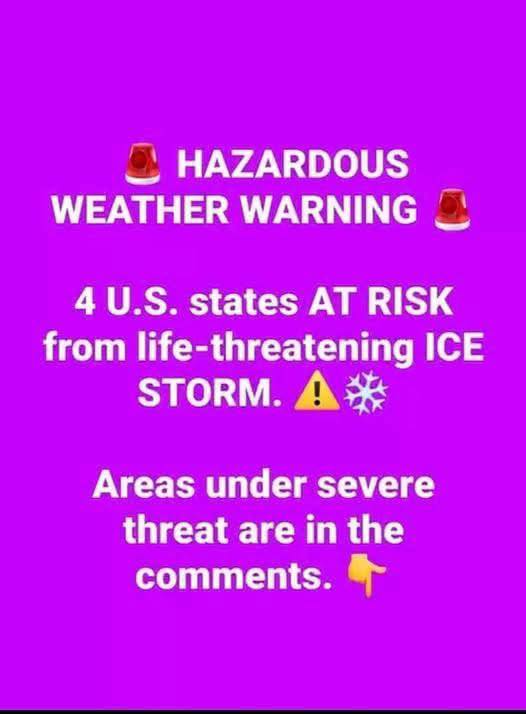 4 US States Under Threat from Hazardous Ice Storm – Warning Details