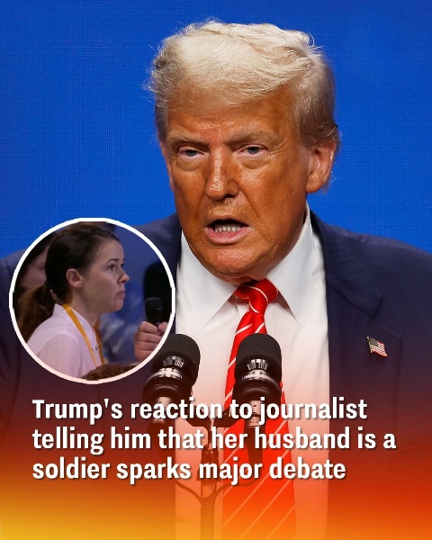 Trump’s response to a journalist revealing her husband is a soldier ignites widespread debate