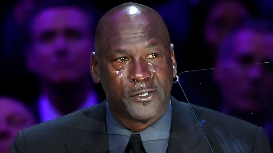 Heartbroken Michael Jordan overcome with emotions