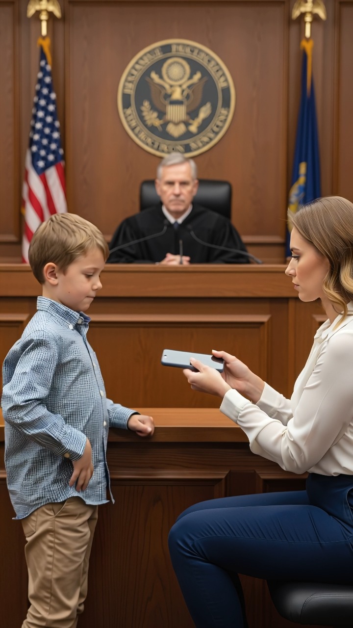 In court, my ex said, “my son wants to live with me.” the judge asked my son, “is that true?” my son stood up, pulled out his phone, and asked, “may I play the recording from last night?” the judge froze.