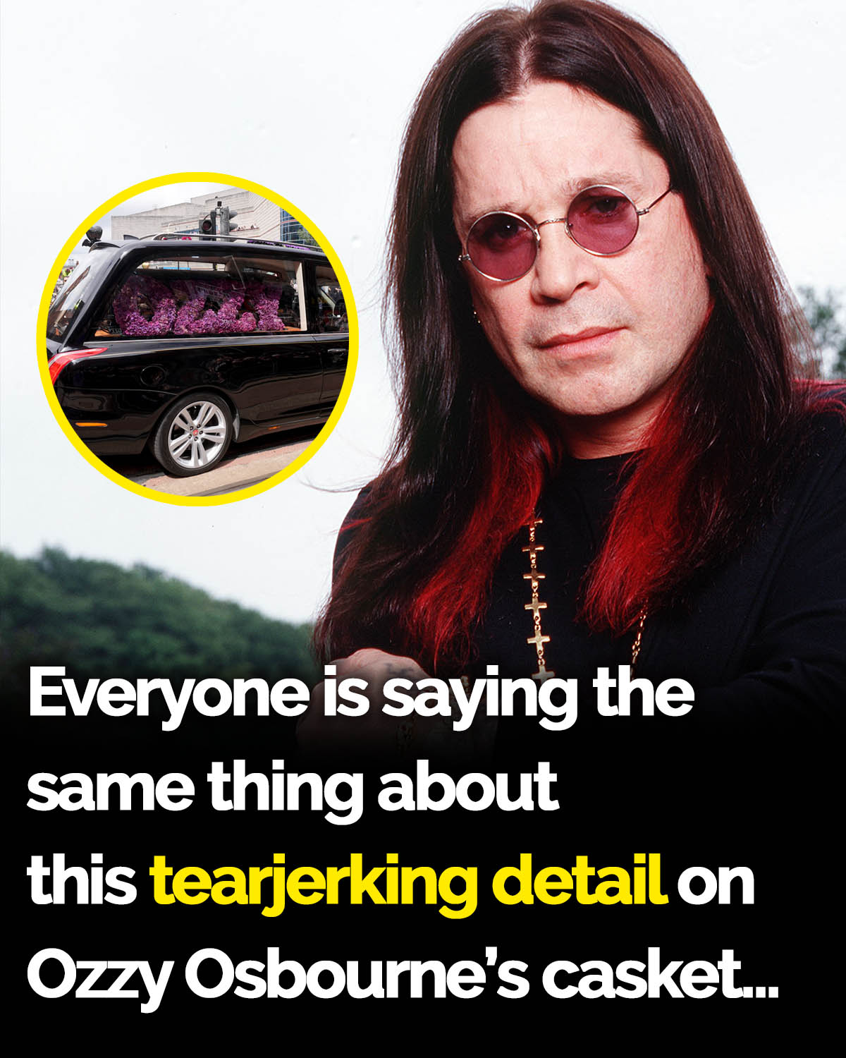 Beautiful detail on Ozzy Ozbourne’s casket revealed as family and fans say goodbye
