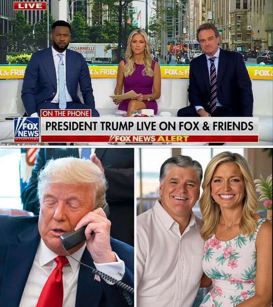 On live Fox News, Trump commends Earhardt and Hannity’s relationship